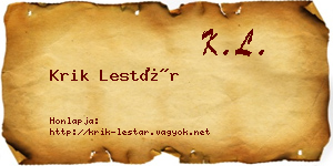Krik Lestár névjegykártya